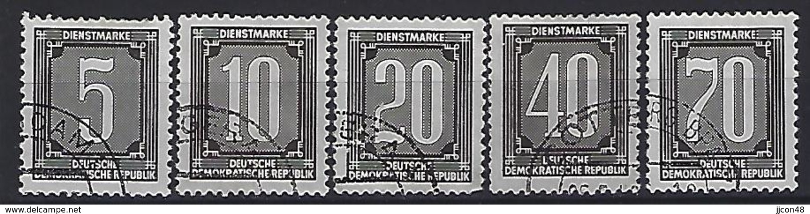 Germany (DDR) 1956 Dienstmarken B (o) Mi.1-5 - Afgestempeld