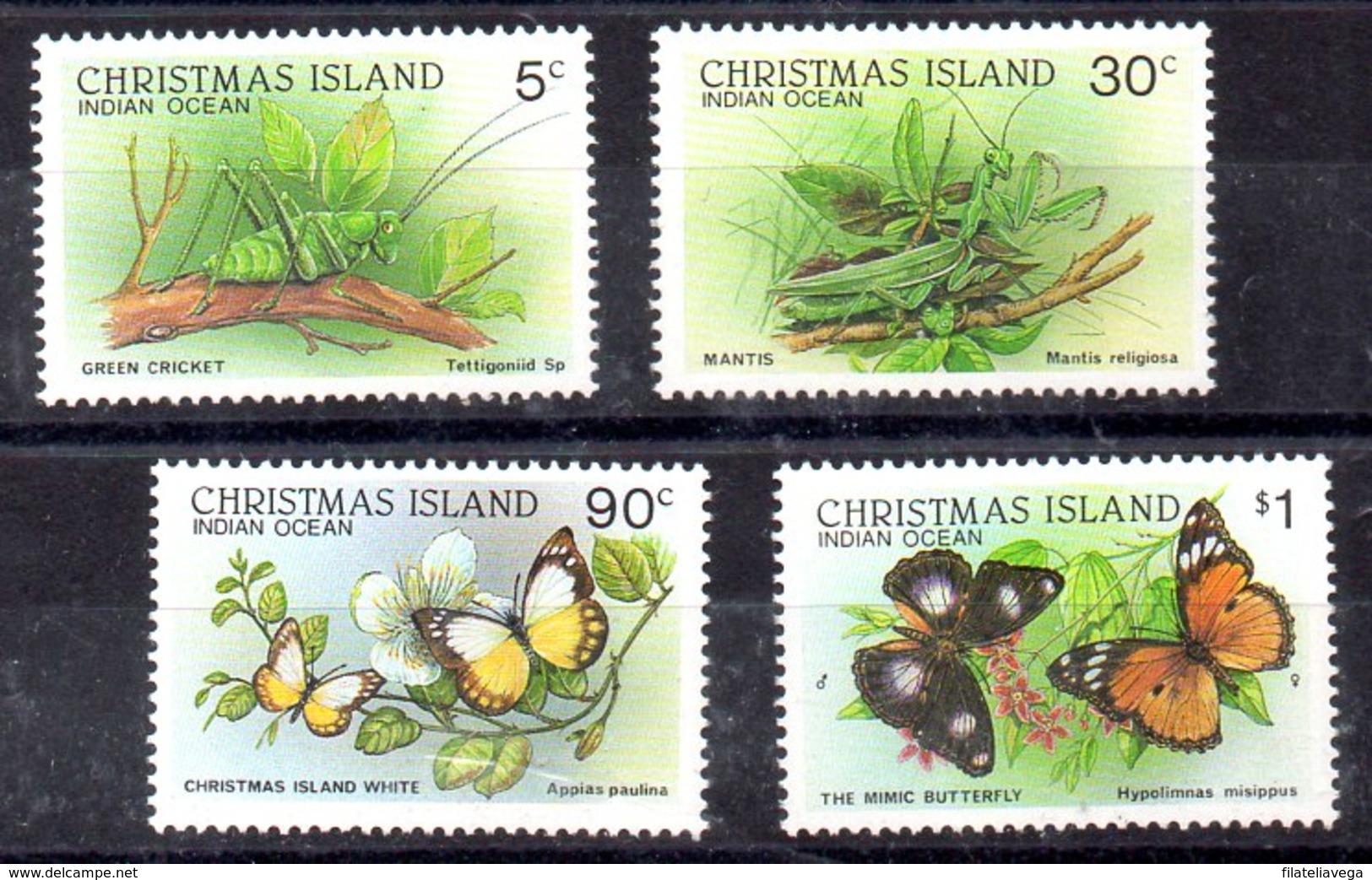 Christmas Island Serie Completa Nº Yvert 249/52  ** MARIPOSAS (BUTTERFLIES) Valor Catálogo 12.0€ - Christmas Island