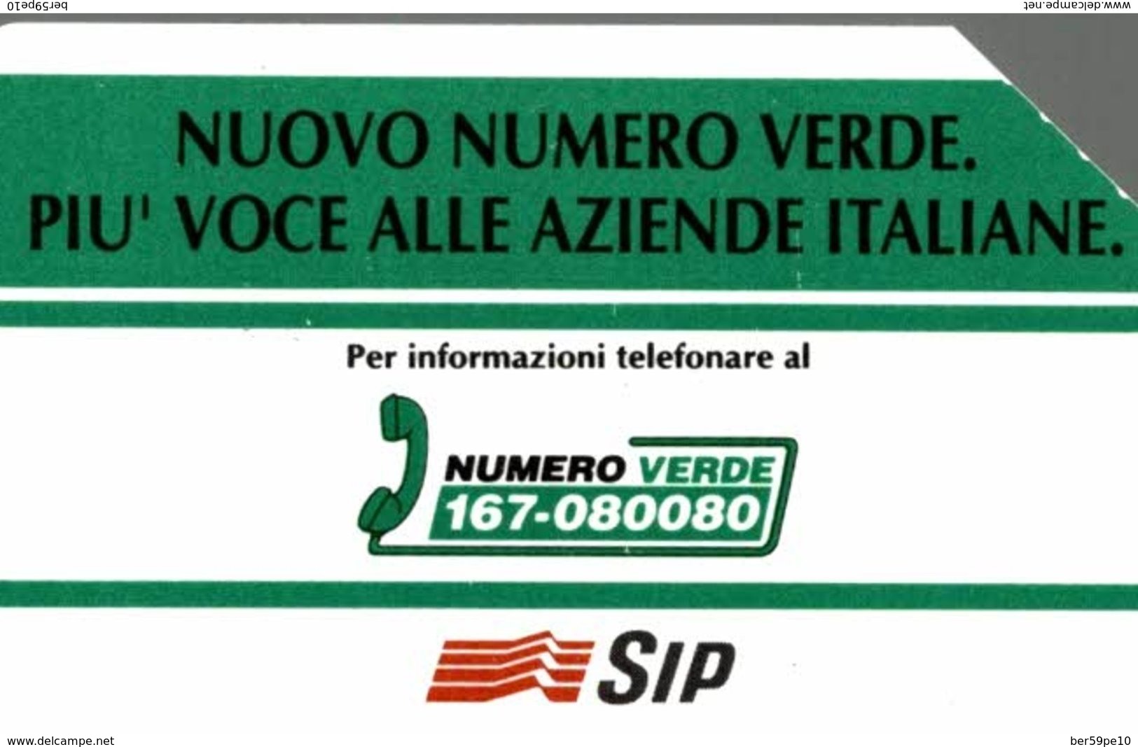 ITALIE CARTA TELEFONICA  NUOVO NUMERO VERDE  LIRE 5.000 - Collezioni