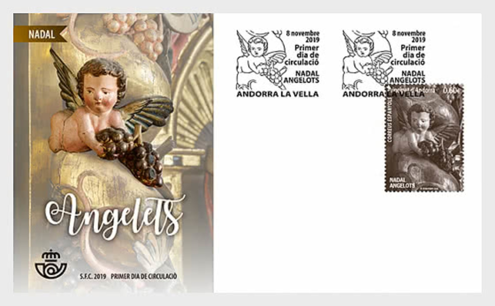 H01 Andorra Spain 2019 Christmas 2019 - Cherub FDC - Ungebraucht