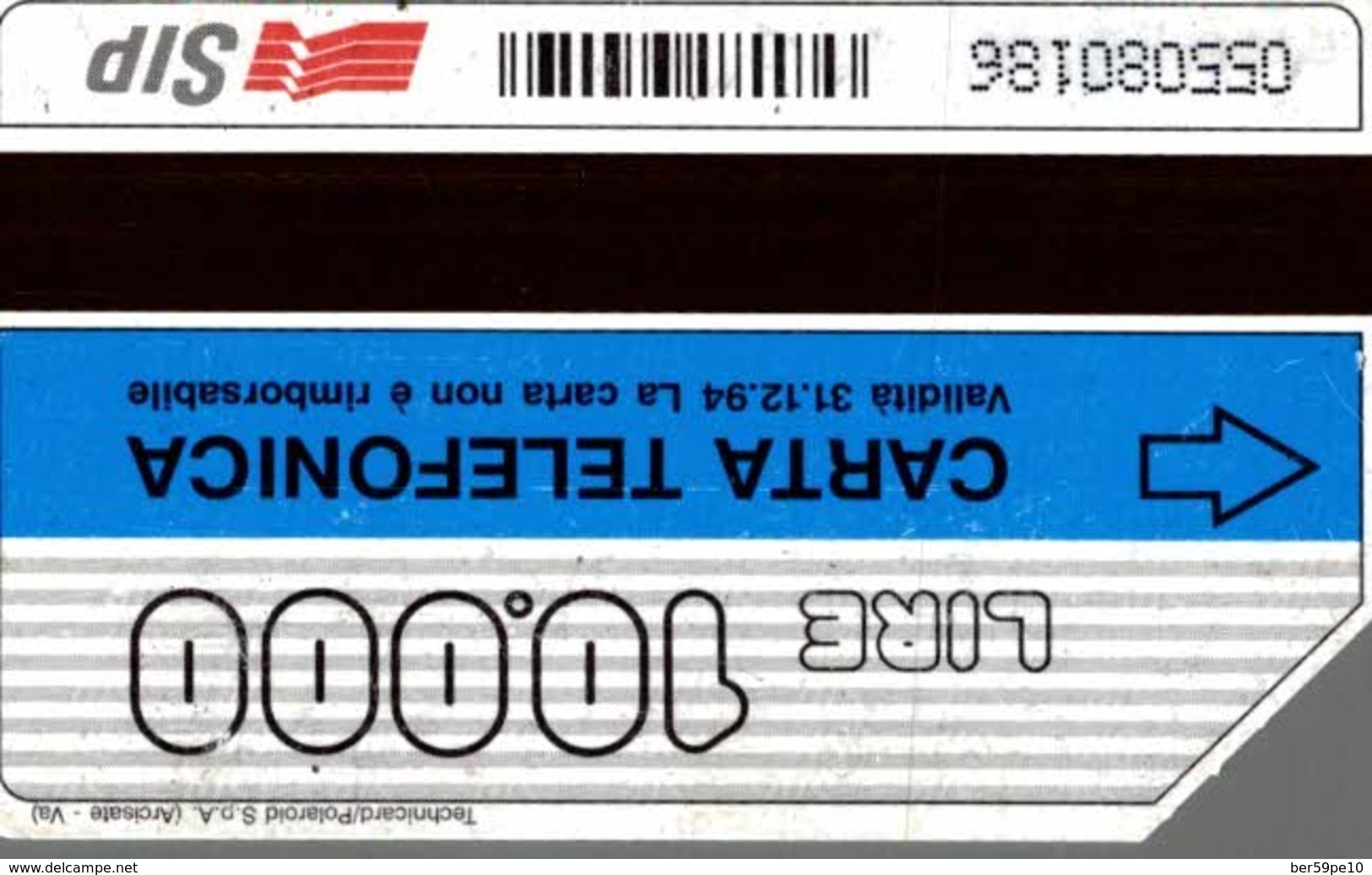 ITALIE CARTA TELEFONICA  PEUGEOT 306  L'ANTAGONISTA  LIRE 10.000 - Collections