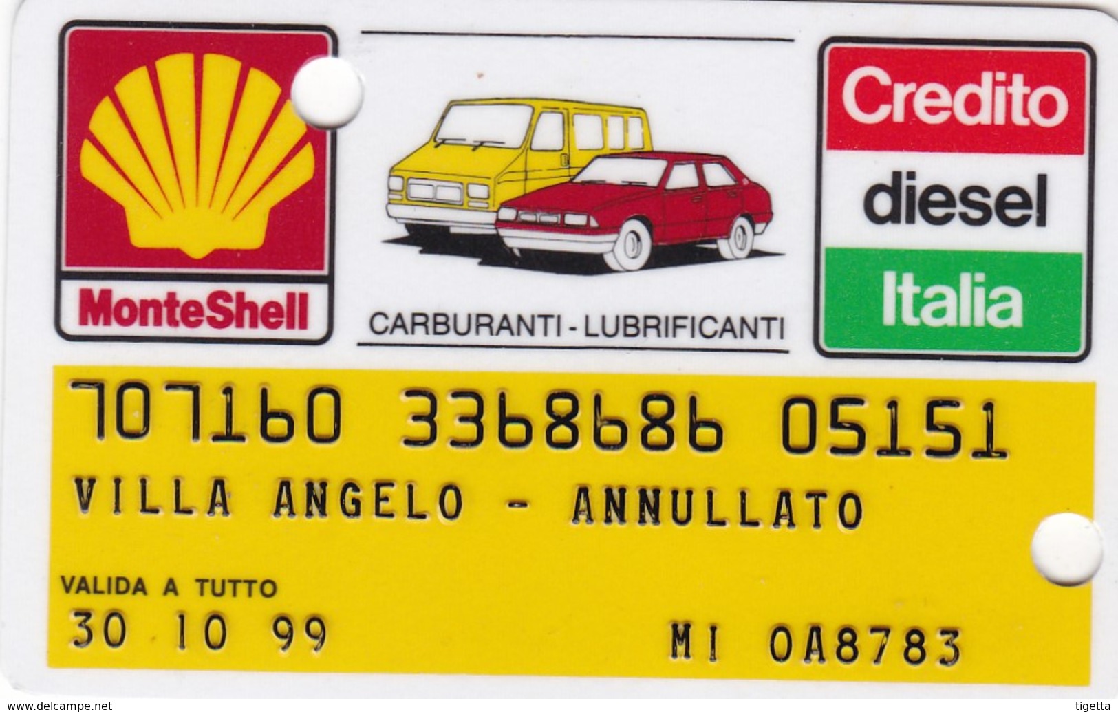 SCHEDE TESSERE SERVIZIO CARBURANTI MONTESHELL  NON ATTIVA - Other & Unclassified