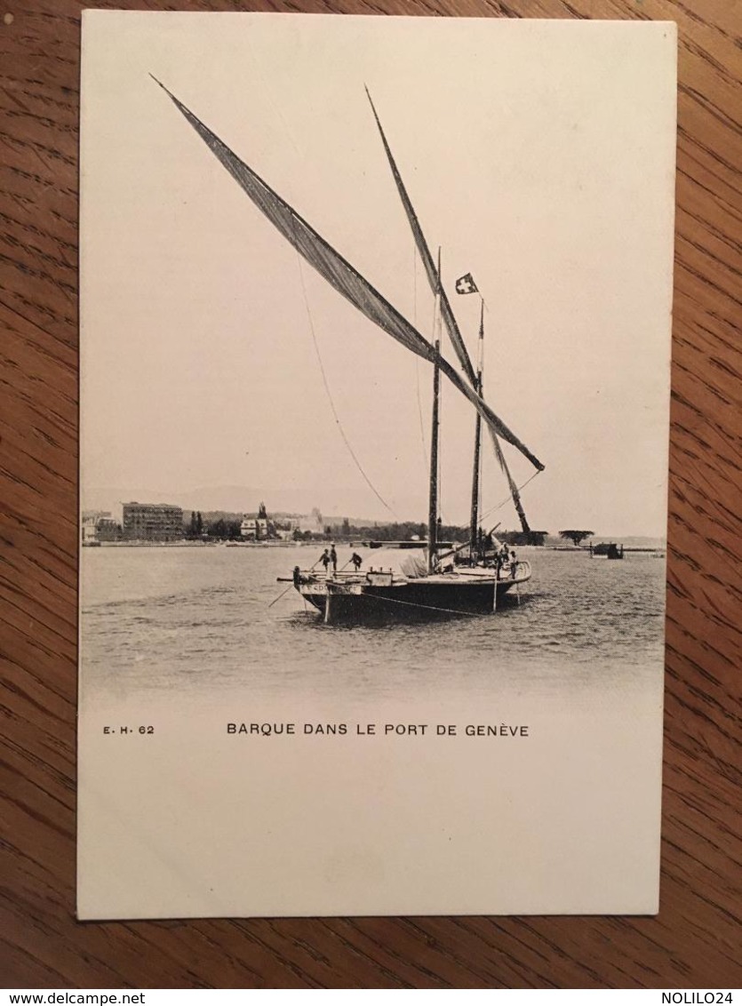 CPA, SUISSE - GENEVE - Barque Dans Le Port De Genève , Non écrite, Non Circulé, éd EH 62 - Genève