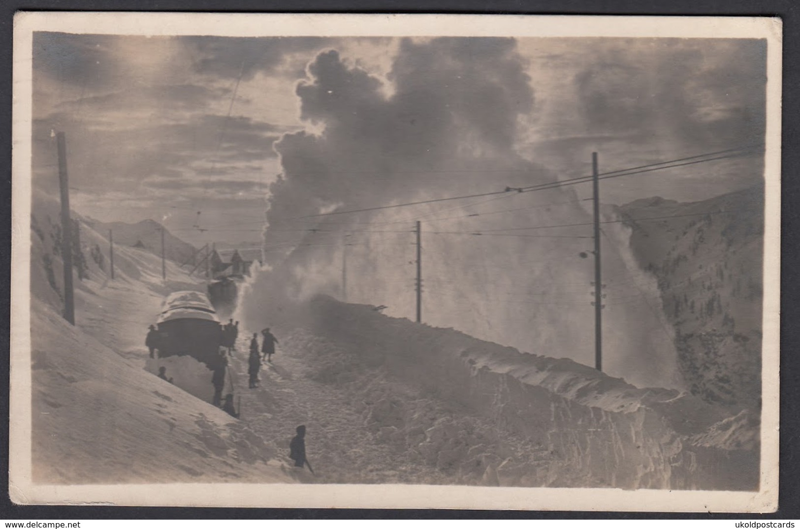 CPA  Suisse, ALP GRUM, Schneeschleudermaschine Der Berninabahn, Carte Photo 1923. - Autres & Non Classés