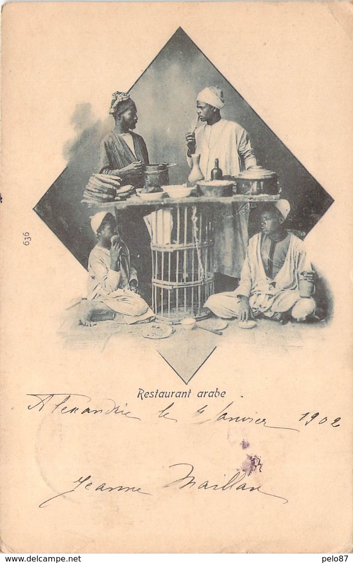 CPA  Egypte Alexandrie Restaurant Arabe  (animée)(précurseur)  CC 384 - Alexandrie