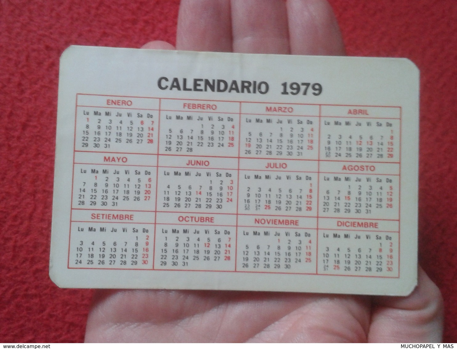 SPAIN CALENDARIO DE BOLSILLO CALENDAR 1979 TELEVISORES COLOR THOMSON TV TELEVISION TELE TELEVISOR ESPAGNE VER FOTOS..... - Tamaño Pequeño : 1971-80