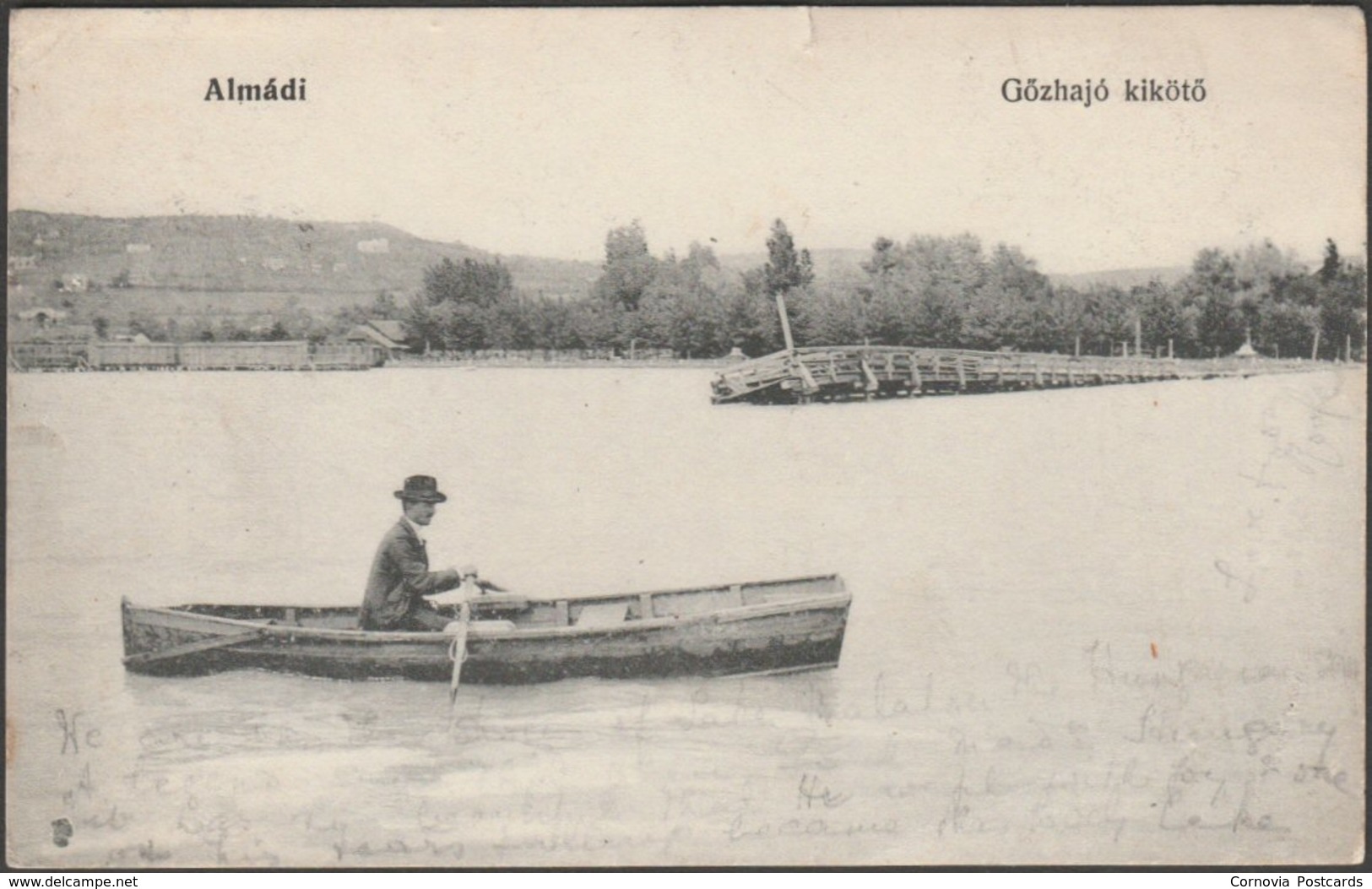 Gőzhajó Kikötő, Almádi, C.1910s - Magyar Fénynyomdai Részv Levelezőlap - Hungary