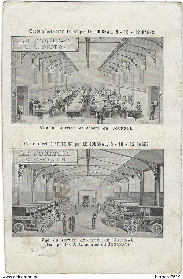 75 Paris Carte Offert Par Le Journal  Depart Du Journaj  Et Garage Des Automobiles - Zonder Classificatie