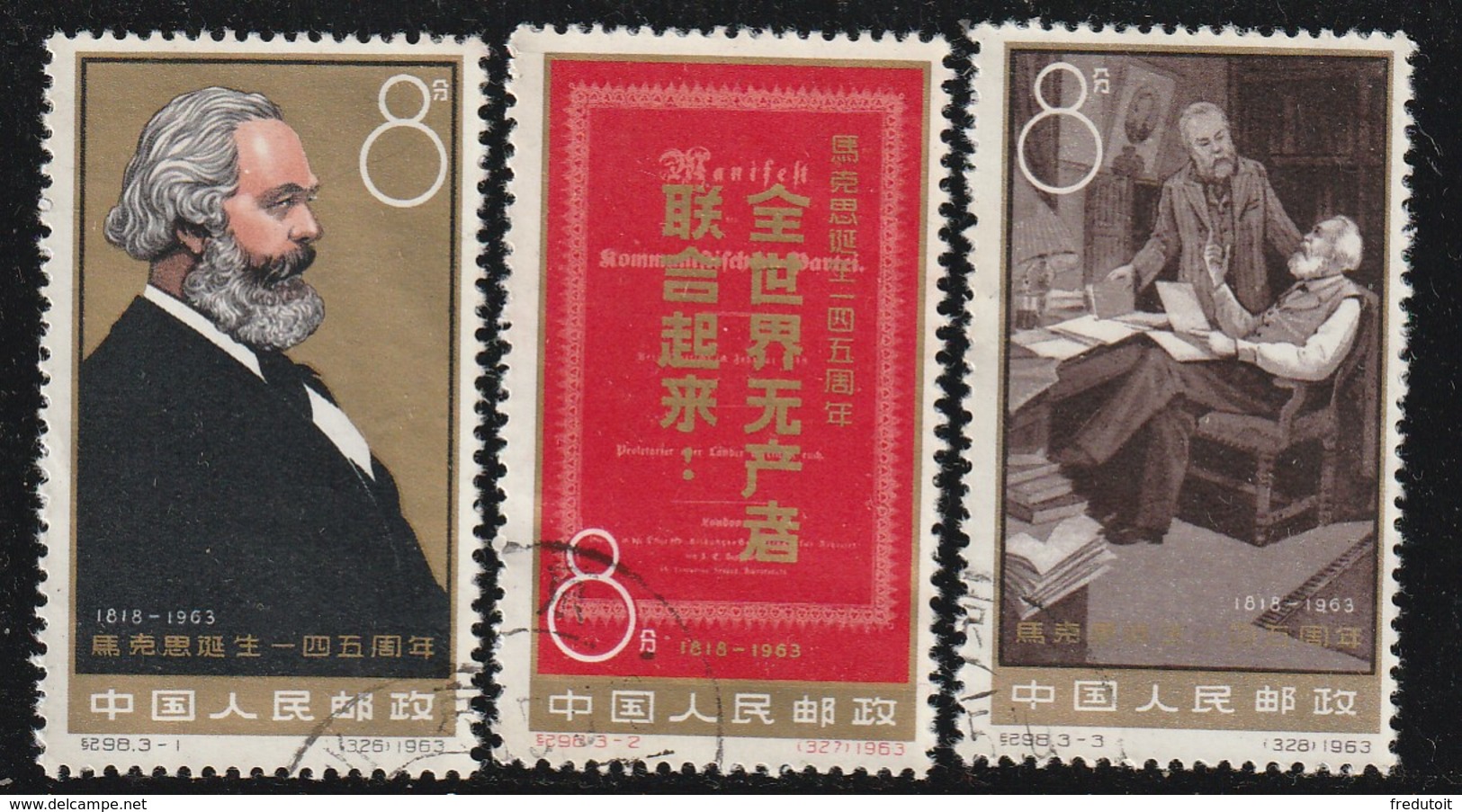 CHINE / CHINA - N°1466/8 Obl  (1963) Karl Marx - Oblitérés