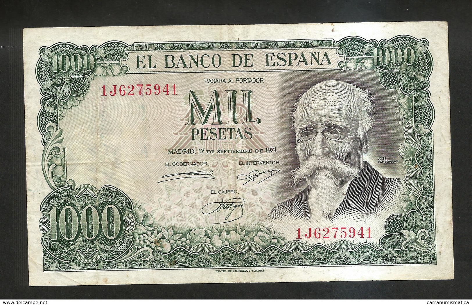 ESPANA / SPAIN / SPAGNA - El BANCO De ESPANA - 1000 PESETAS (1971) - ECHEGARAY - 1000 Peseten