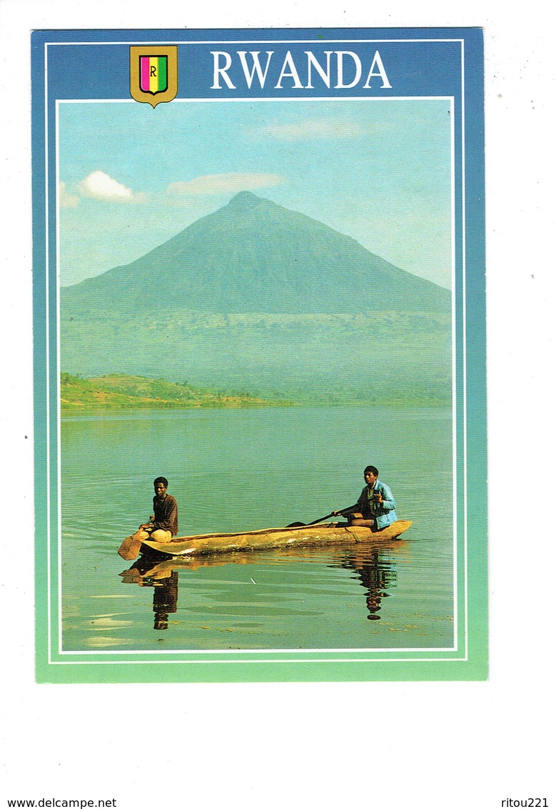 Cpm - Rwanda - Volcan Muhabura - Lac Ruhondo - Barque Garçon - Blason - - Ruanda