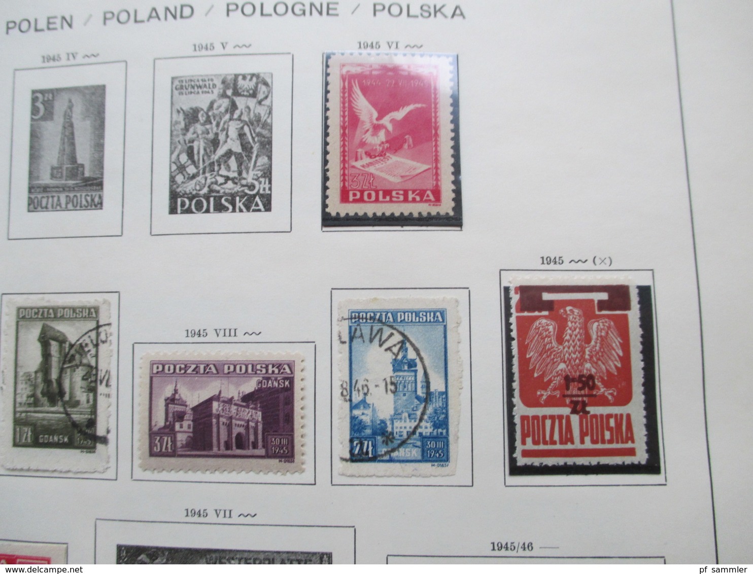 Sammlung Polen im Schaubek VD Album ab 1919 - 91 viel o aber auch einiges * (Erstfalz), wenige ** mit Blocks! Fundgrube