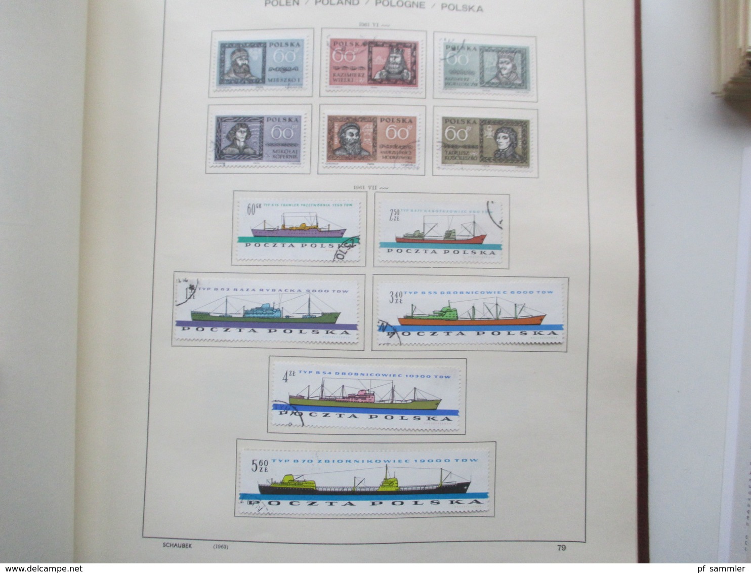 Sammlung Polen im Schaubek VD Album ab 1919 - 91 viel o aber auch einiges * (Erstfalz), wenige ** mit Blocks! Fundgrube