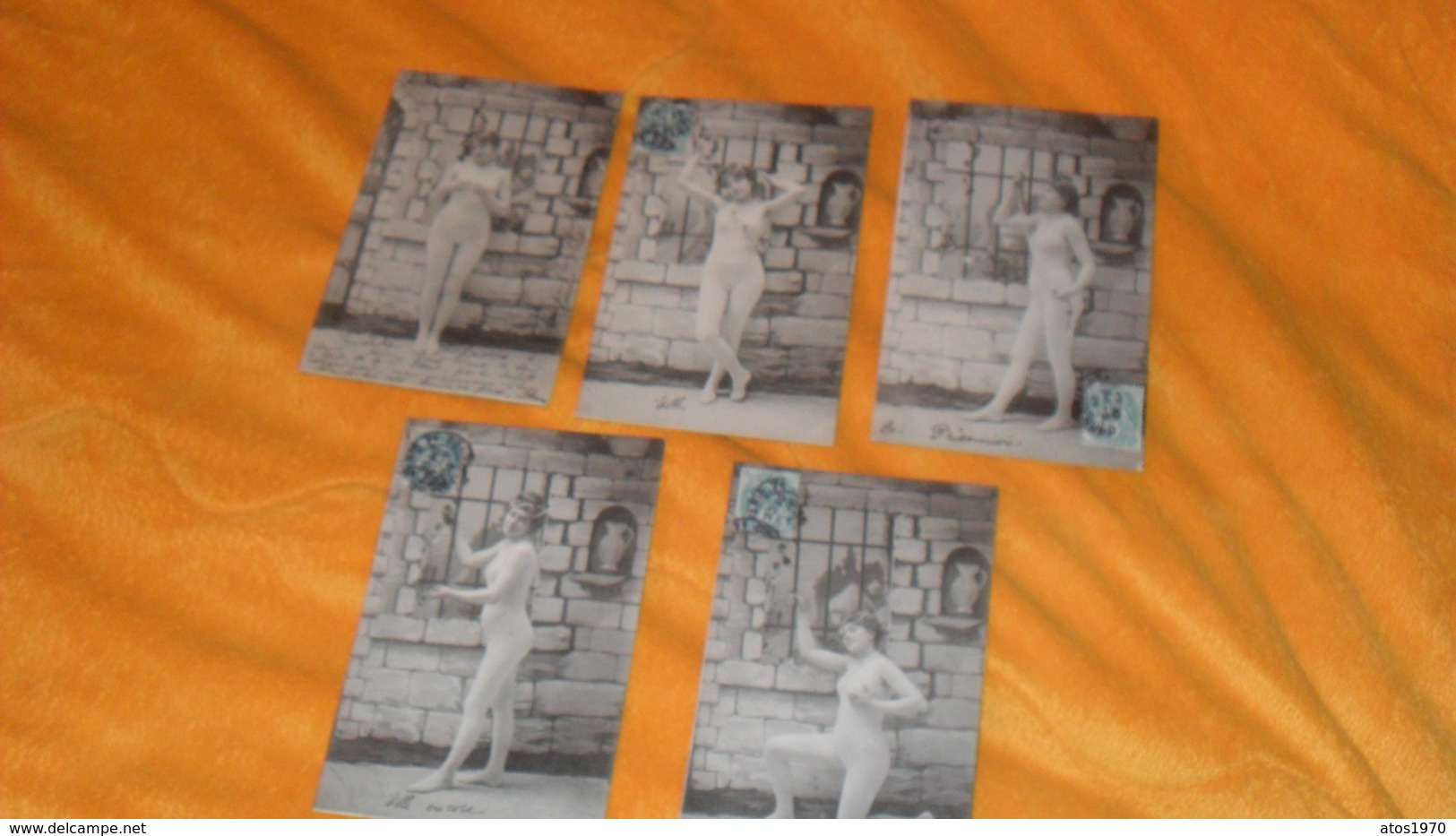 LOT DE 5 CARTES POSTALES ANCIENNES CIRCULEES DE 1904.../ SCENE FEMME EN PRISON..LA PRISONNIERE ?..CACHET + TIMBRE - Frauen