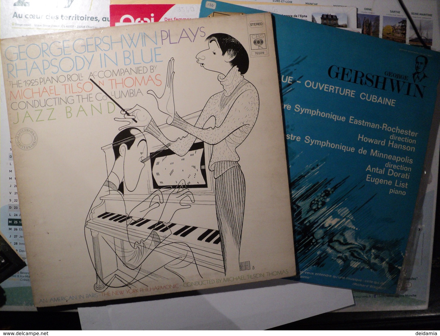 GEORGE GERSHWIN. PAIRE DE 33 TOURS. 1967 / 1976 MERCURY 131 017 MSY / CBS 76 509. DONT LA POCHETTE EST ILLUSTREE PAR HI - Jazz