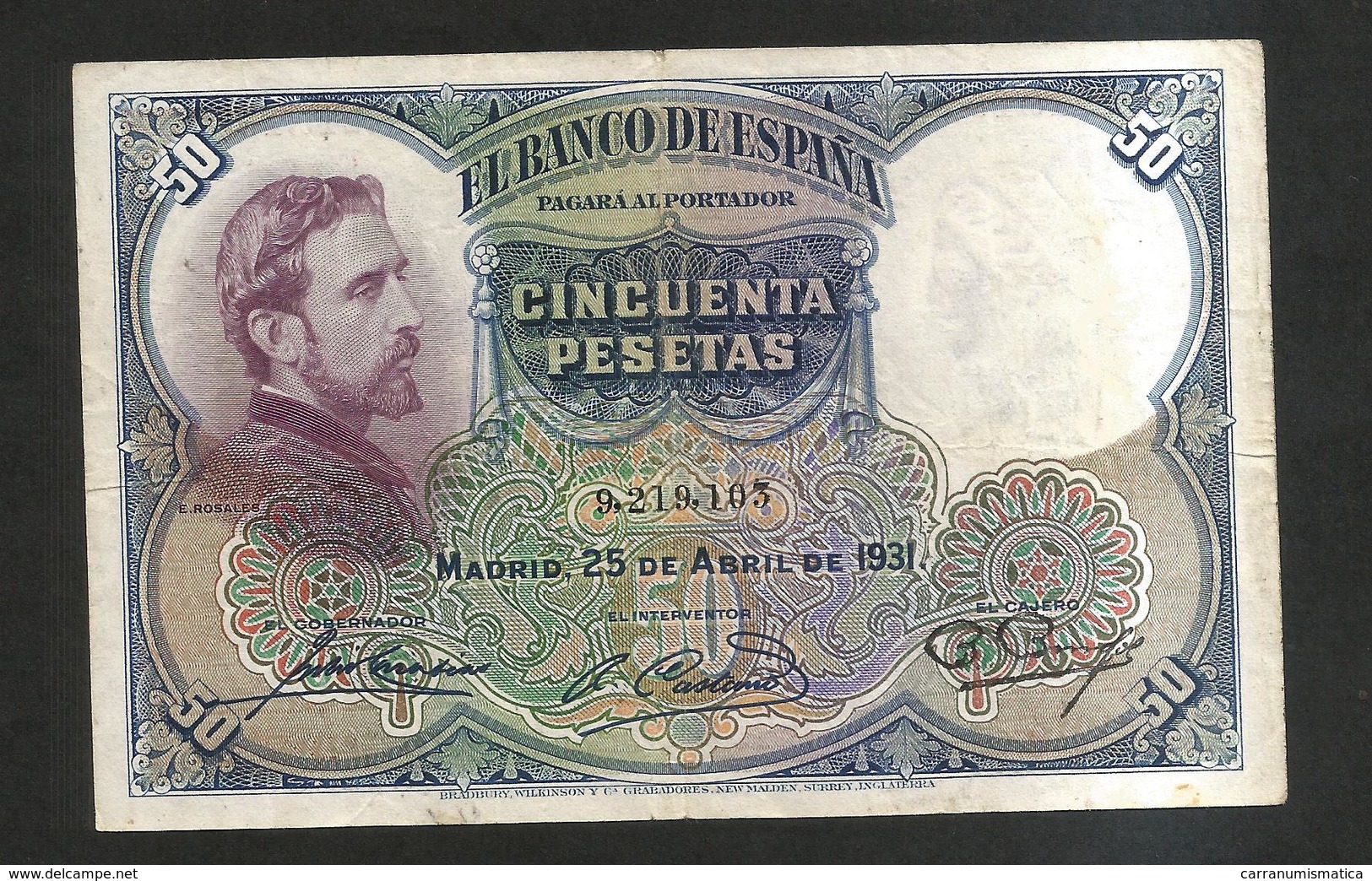 ESPANA / SPAIN / SPAGNA - El BANCO De ESPANA - 50 Pesetas (1931) - 50 Pesetas