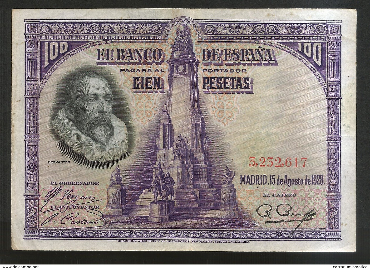 ESPANA / SPAIN / SPAGNA - El BANCO De ESPANA - 100 Pesetas (1928) - 100 Pesetas