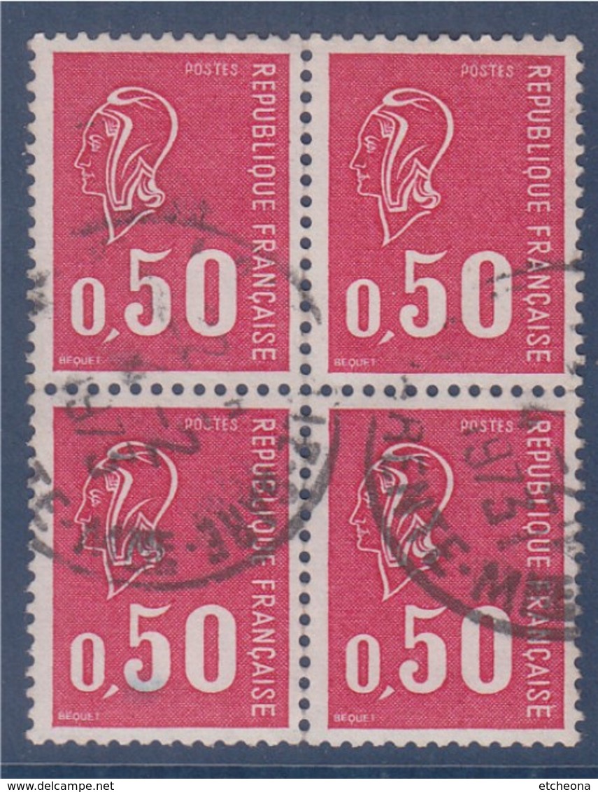 Marianne De Béquet 50c Bloc De  4 Oblitérés N°1664 - 1971-1976 Marianne (Béquet)