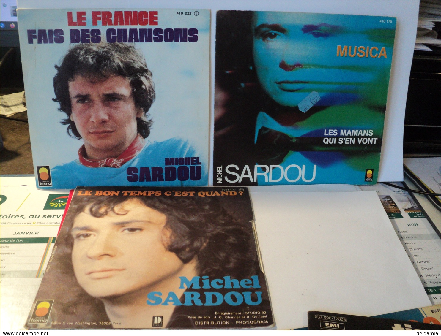 MICHEL SARDOU. LOT DE TROIS 45 TOURS. 1974 / 1982 LE FRANCE  / FAIS DES CHANSONS / MUSICA / LES MAMANS QUI S EN VONT / - Autres - Musique Française