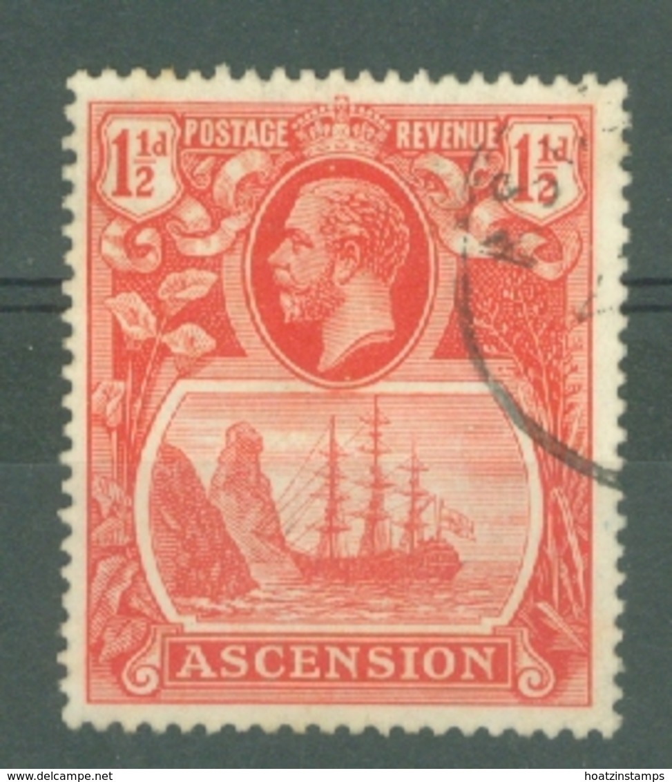 Ascension: 1924/33   KGV - Badge Of St Helena    SG12    1½d  Used - Ascension