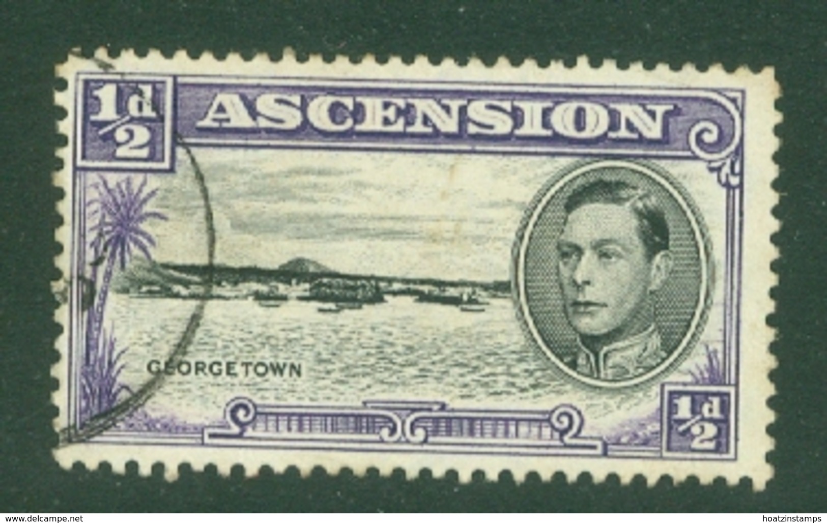 Ascension: 1938/53   KGVI    SG38b    ½d  [Perf: 13]    Used - Ascension