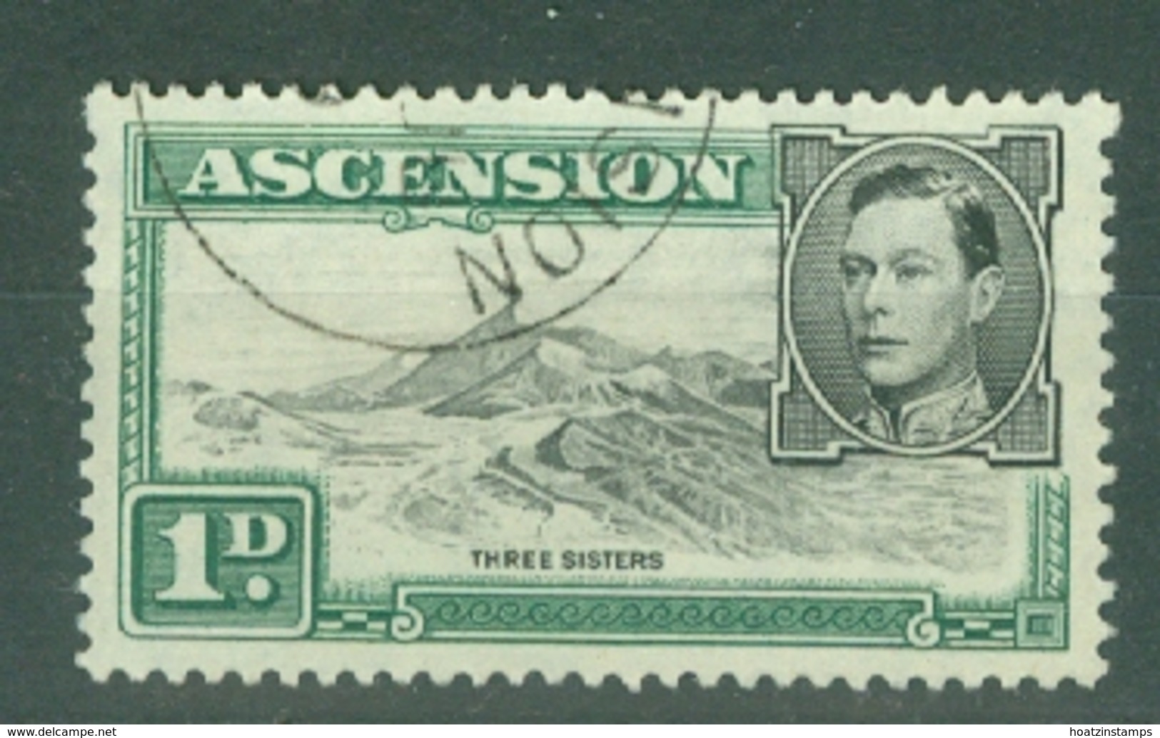 Ascension: 1938/53   KGVI    SG39d    1d  Black & Green  [Perf: 13]    Used - Ascension