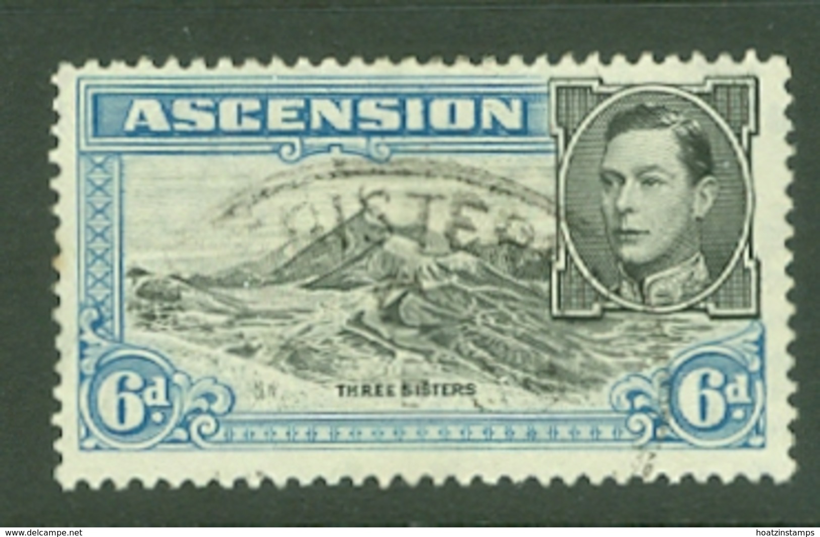 Ascension: 1938/53   KGVI    SG43    6d   [Perf: 13½]  Used - Ascension