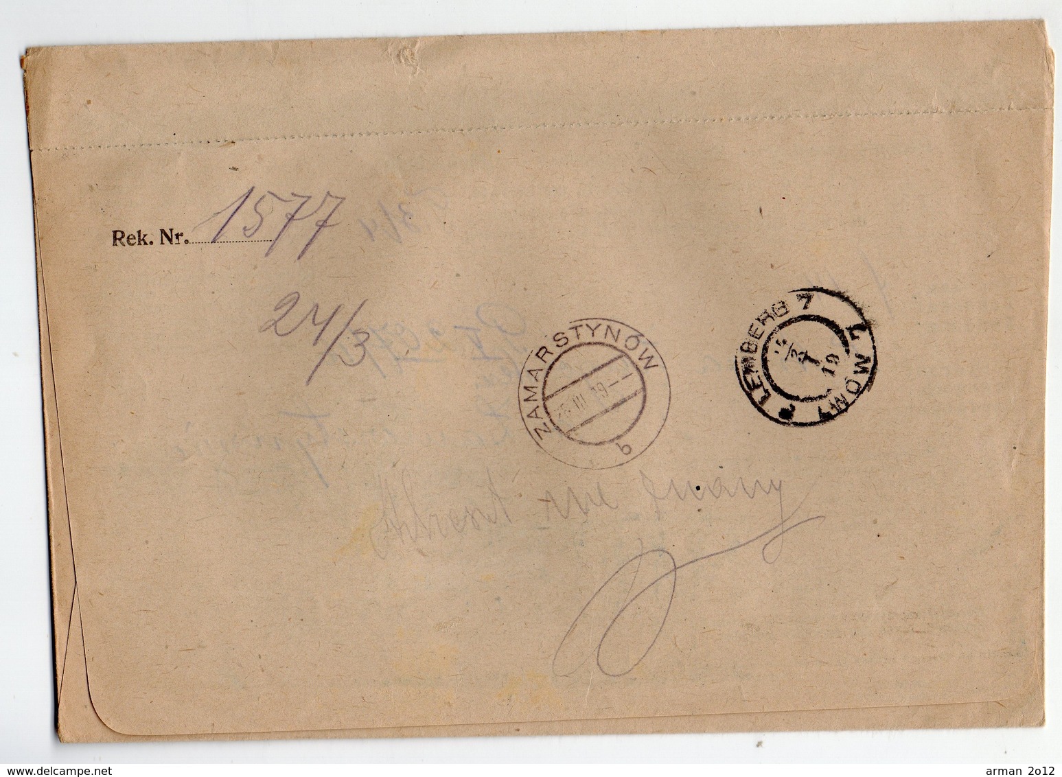 Poland Ukraine Lwow  Zamarstynow 1919 - Covers & Documents