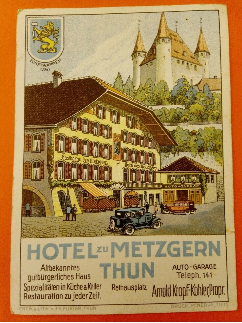 Thun Hotel Metzgern Und Auto Garage - Autres & Non Classés