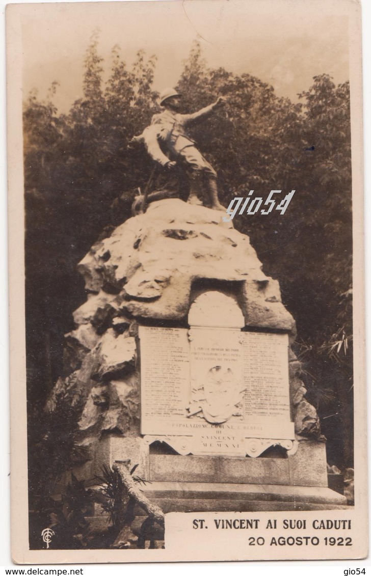 Aosta Saint Vincent Monumento Caduti Fotografica 1922 - Andere & Zonder Classificatie