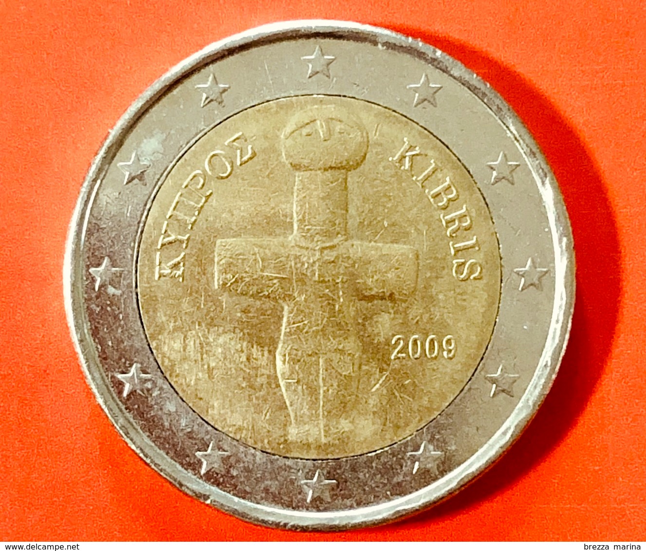 CIPRO - 2009 - Moneta - Idolo Cruciforme Del Periodo Calcolitico (3000 A.C.) - Euro - 2.00 - Cipro