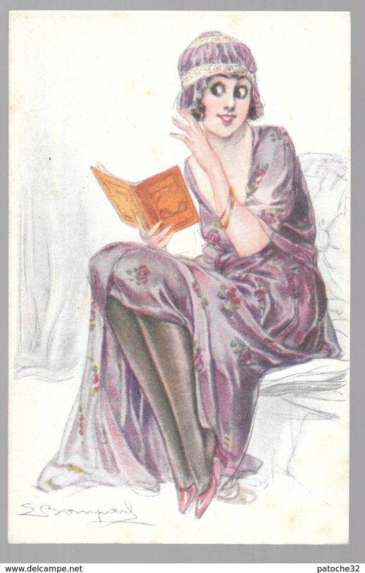 Cpa...illustrateur Italien...Bompard .S...art Nouveau...femme Lectrice... - Bompard, S.