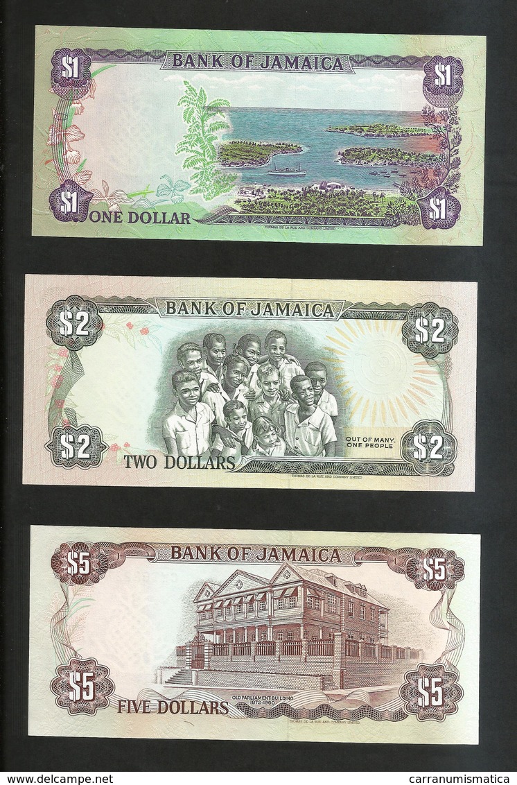 JAMAICA - BANK Of JAMAICA - 1 / 2 / 5 DOLLARS - LOT Of 3 DIFFERENT BANKNOTES - Giamaica