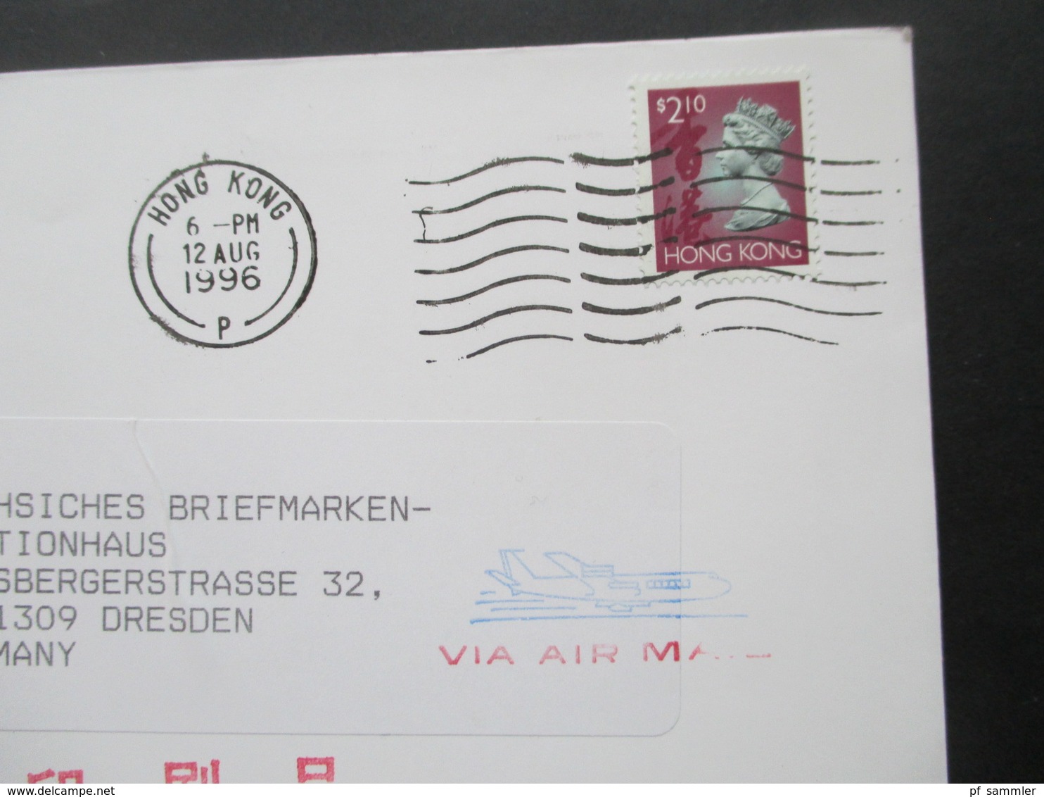 Hong Kong 1996 Printed Matter The Year Of The Rat FDC Via Air Mail Nach Dresden! - Lettres & Documents