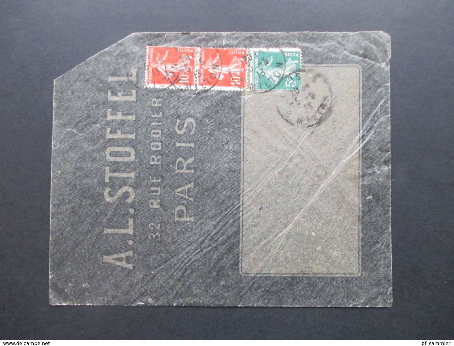 Frankreich 1913 Firmenbrief A.L. Stoffel 32 Rue Rodier Paris - Covers & Documents