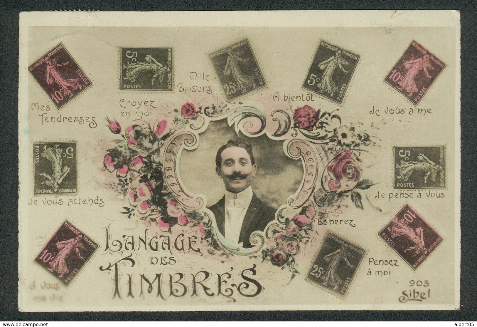 Le Langage Des Timbres - Semeuses - Carte-photo - Briefmarken (Abbildungen)