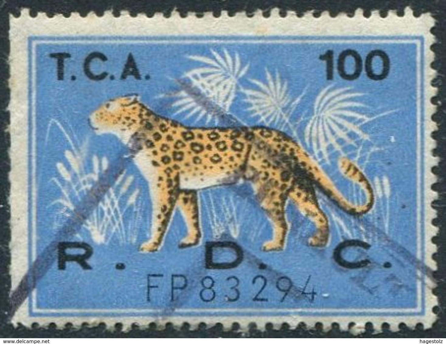 Congo - Kinshasa (Zaire) 1960's LEOPARD Revenue 100 Fiscal Tax Leopardo Gebührenmarke Stempelmarke - Roofkatten