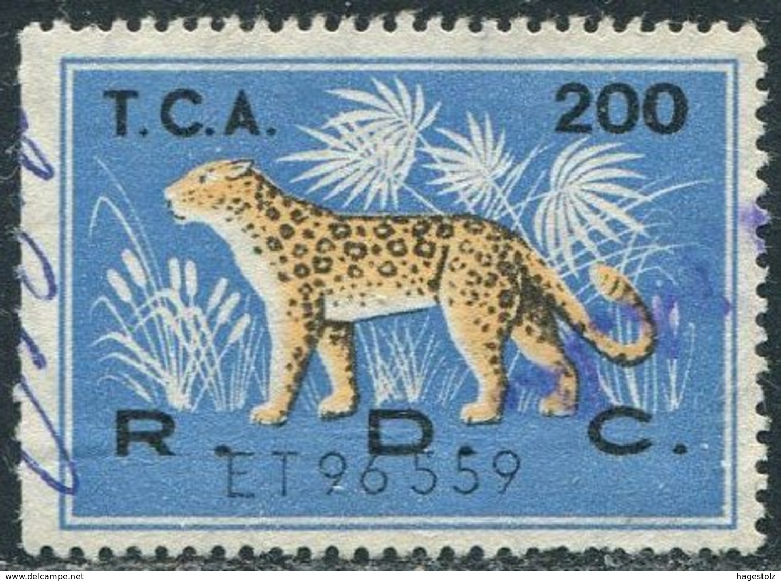 Congo - Kinshasa (Zaire) 1960's LEOPARD Revenue 200 Fiscal Tax Leopardo Gebührenmarke Stempelmarke - Felinos