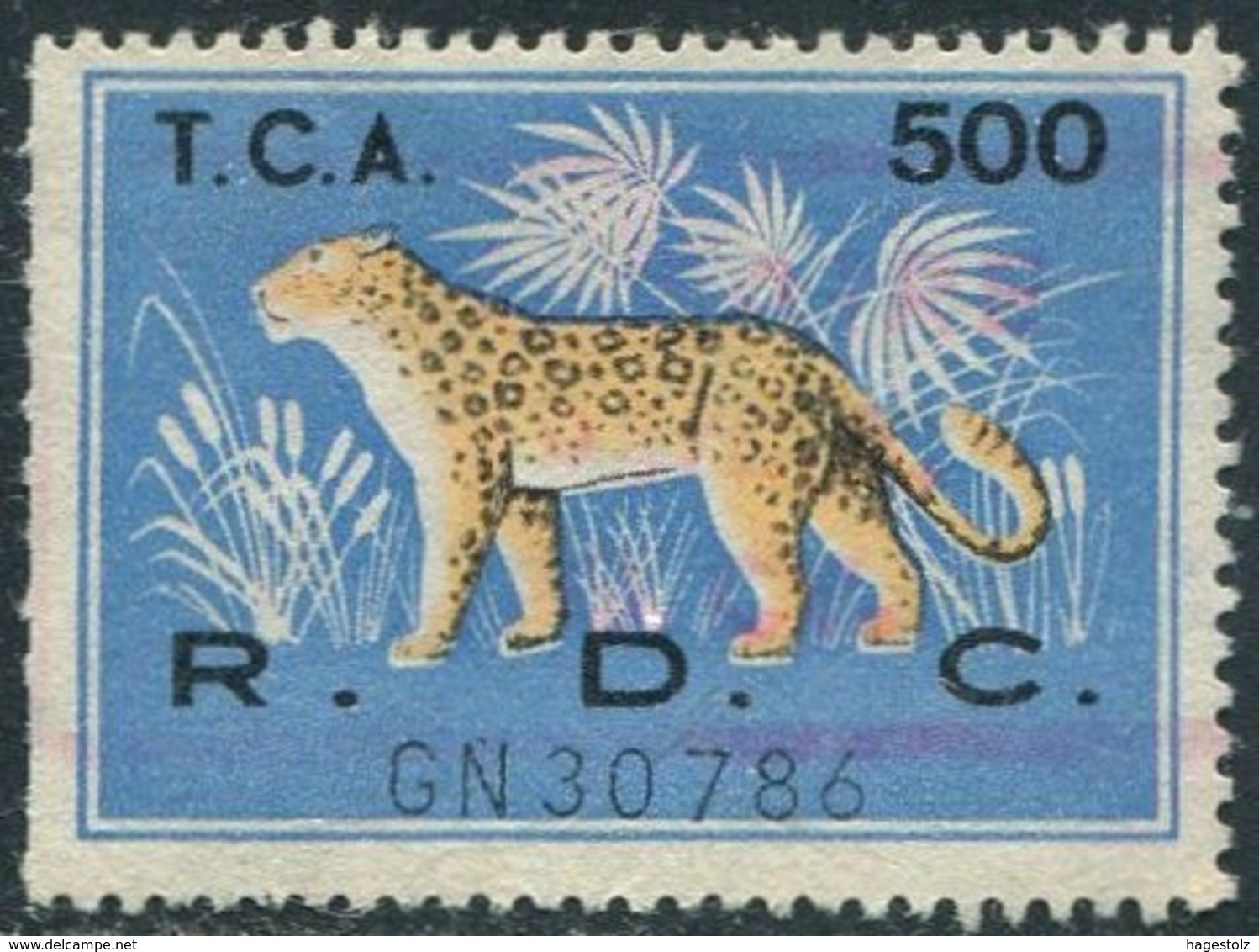 Congo - Kinshasa (Zaire) 1960's LEOPARD Revenue 500 Fiscal Tax Leopardo Gebührenmarke Stempelmarke - Felinos