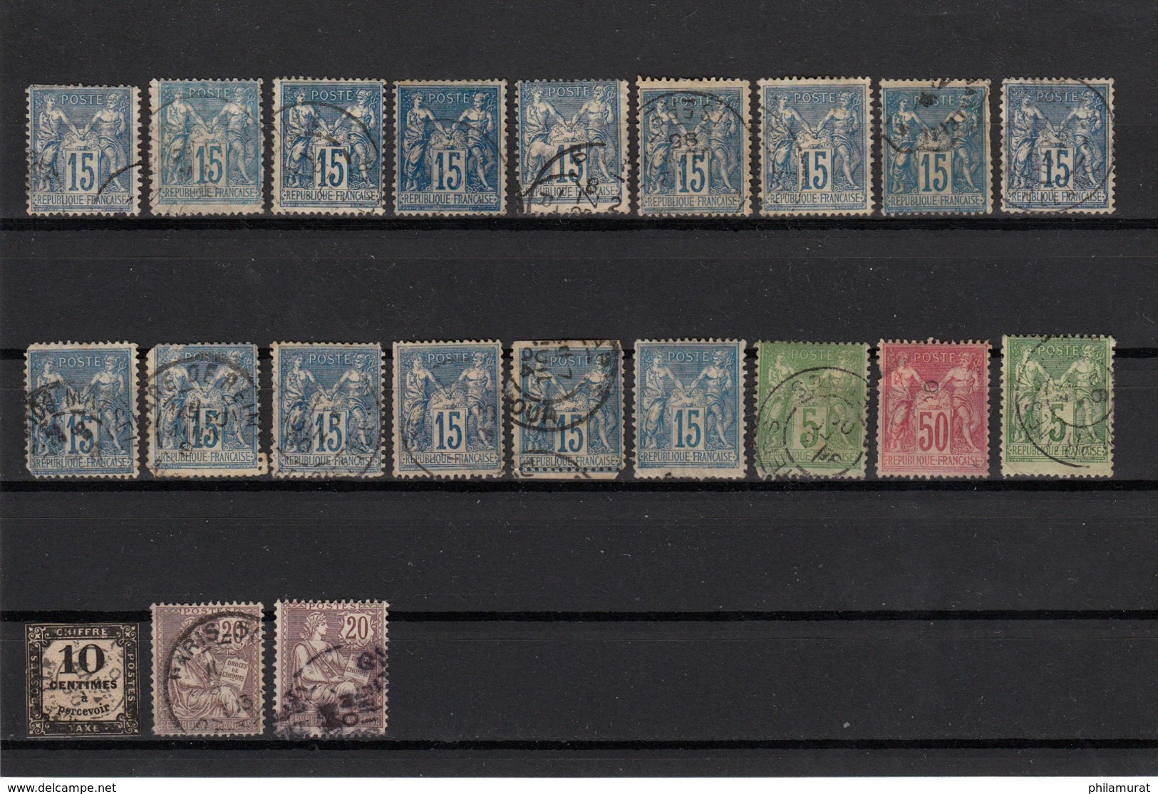 VRAC France 1850/1900 : 183 timbres Napoléon Cérès Sage défectueux COTE 2600 €