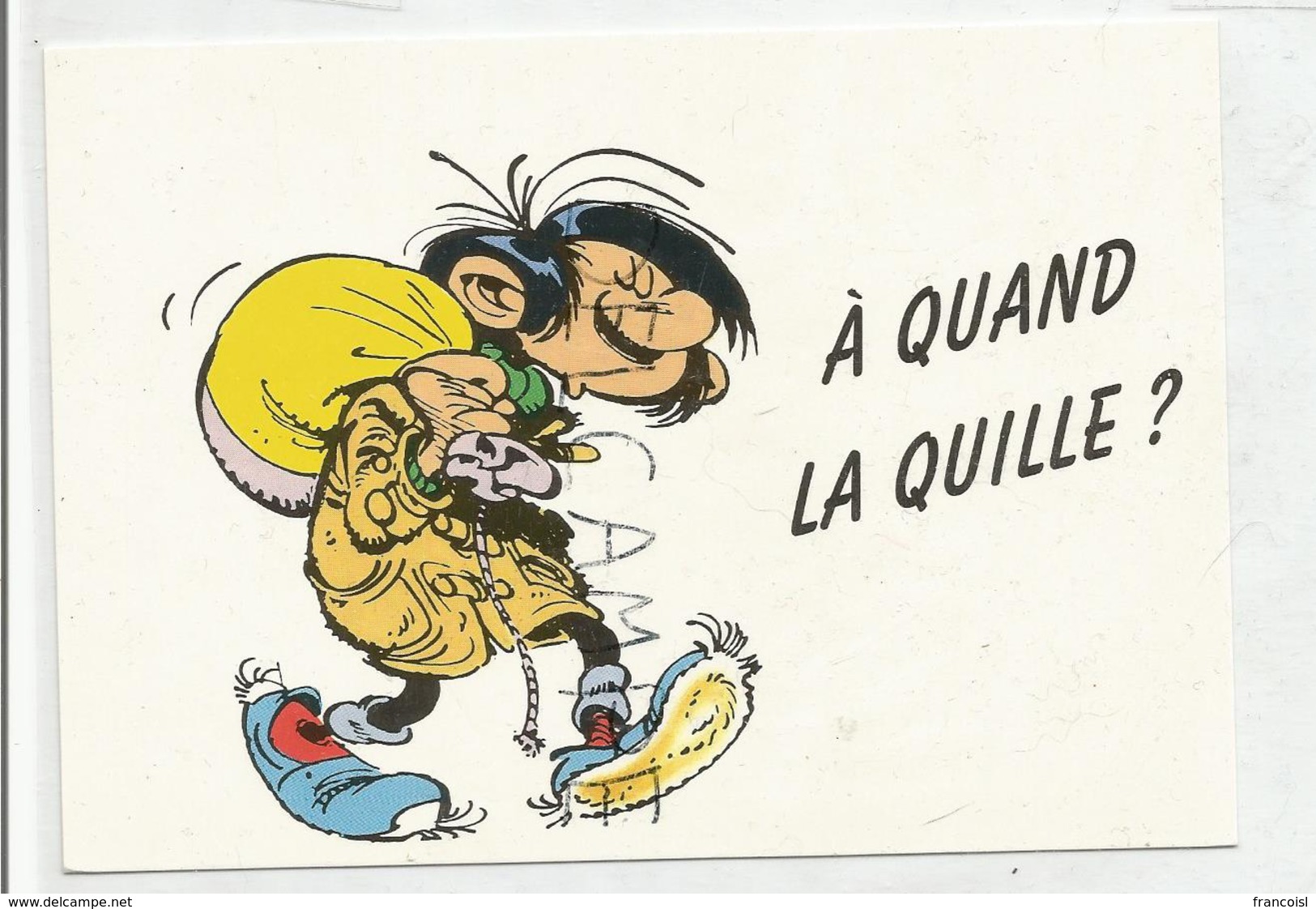 Gaston Lagaffe Et Sac De Marin : "A Quand La Quille?". Signée Franquin - Bandes Dessinées