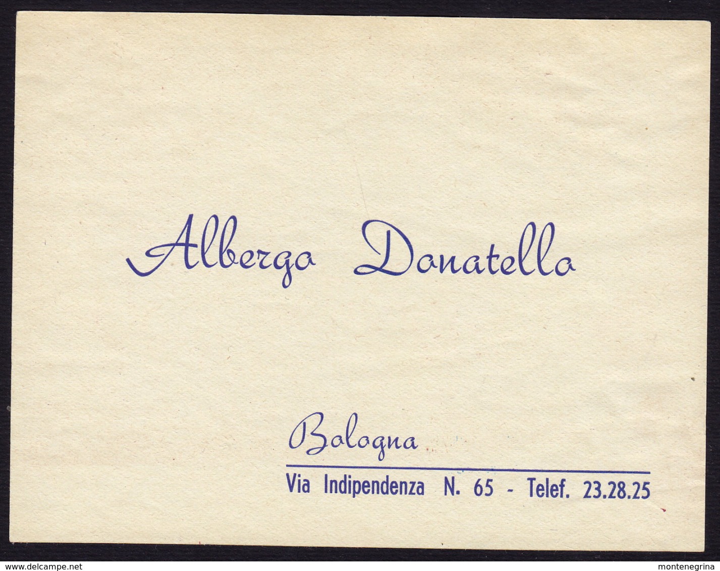 BOLOGNA Hotel DONATELLO Luggage Label - 10 X 13 Cm (see Sales Conditions) - Hotel Labels