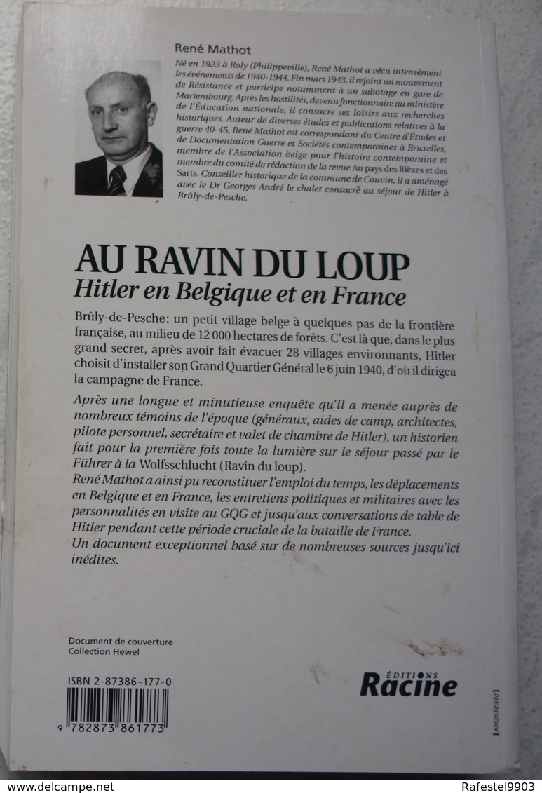 Livre HITLER Au Ravin Du Loup Brüly De Pesche Région Couvin Chimay Hainaut - Autres & Non Classés