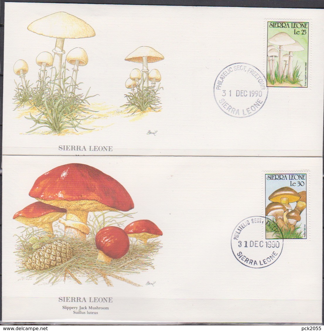 Sierra Leone 1990 2 FDC Pilze ( D 2477 )günstige Versandkosten - Funghi