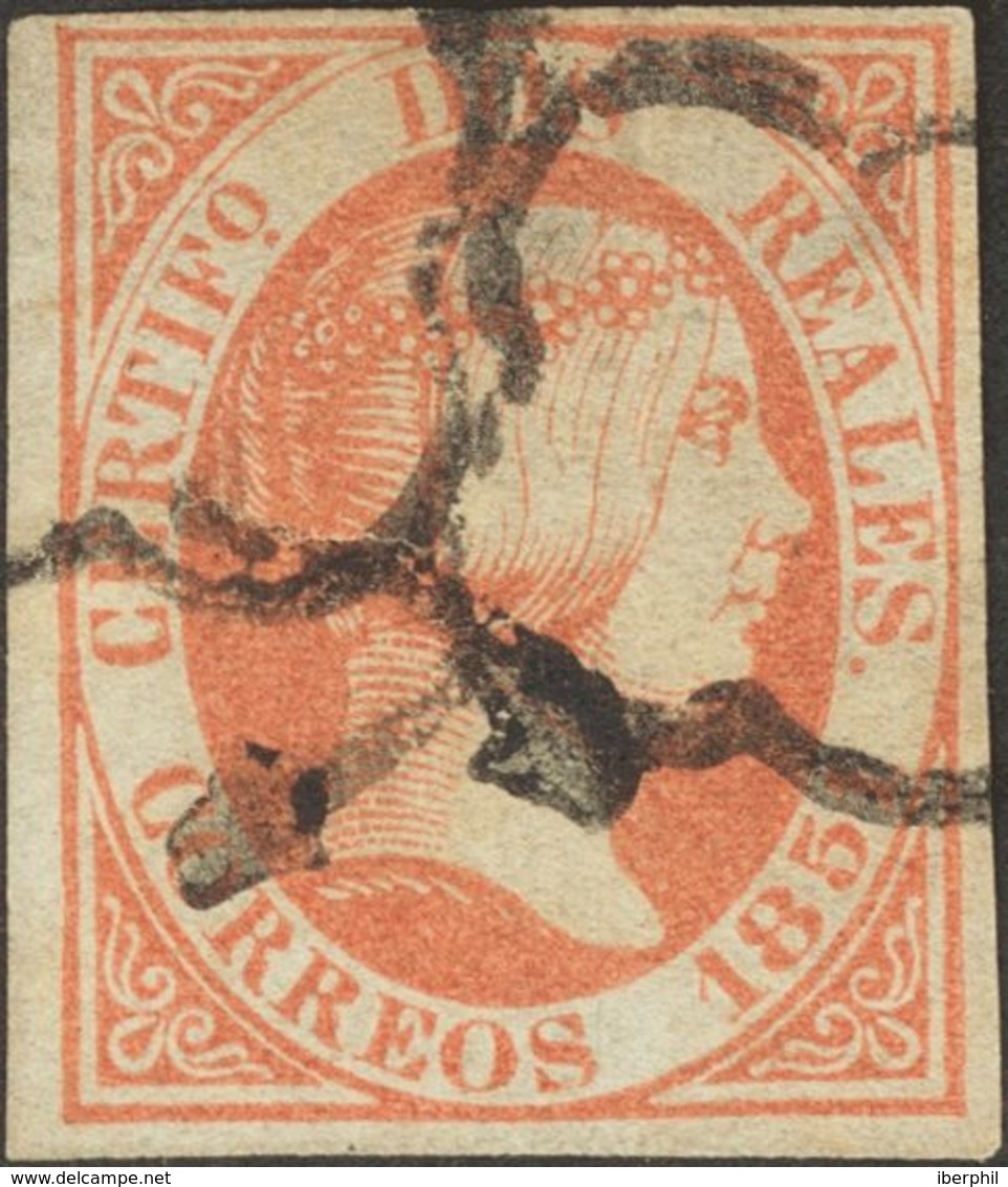 º8. 1851. 2 Reales Naranja (cortecito En El Margen Izquierdo Provocado Por La Araña). Espectacular Presencia Por Sus Bue - Andere & Zonder Classificatie