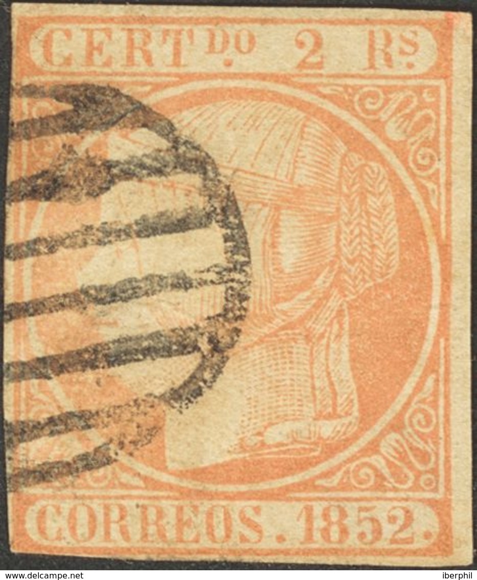 º14. 1852. 2 Reales Naranja Pálido (leve Defecto). MAGNIFICO. Cert. COMEX. - Other & Unclassified