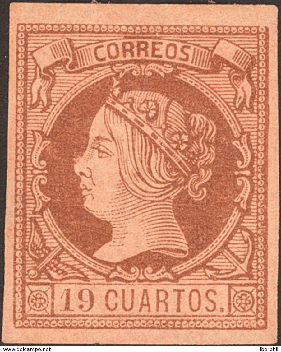 (*)54. 1860. 19 Cuartos Castaño. Enormes Márgenes Y Color Intenso. PIEZA DE LUJO. Cert. COMEX. - Other & Unclassified