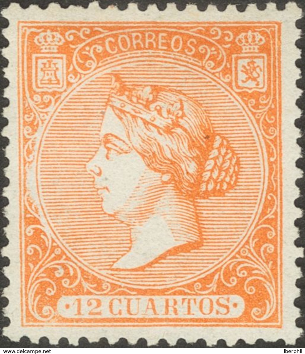 (*)82. 1866. 12 Cuartos Naranja. Color Muy Intenso Y Excelente Centraje. MAGNIFICO Y RARO. Cert. COMEX. - Other & Unclassified