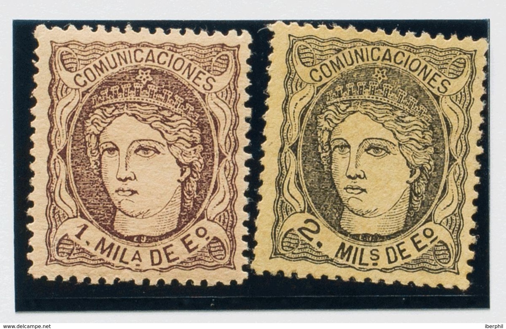 *102, 103. 1870. 1 Mil Violeta Y 2 Mils Negro. Excelentes Centrajes. MAGNIFICO. - Other & Unclassified