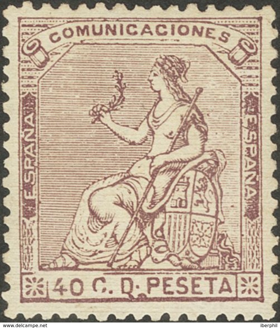 *136. 1873. 40 Cts Castaño Violeta. Excelente Centraje. MAGNIFICO. - Other & Unclassified
